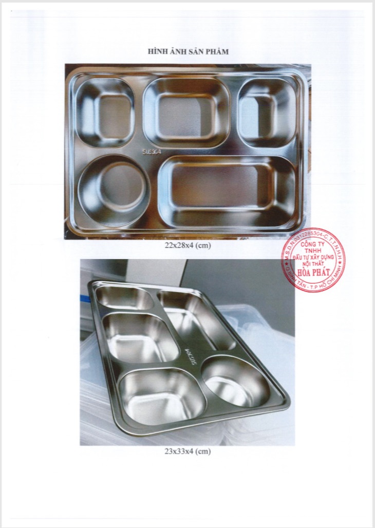 đạt chuẩn chất lượng khay inox