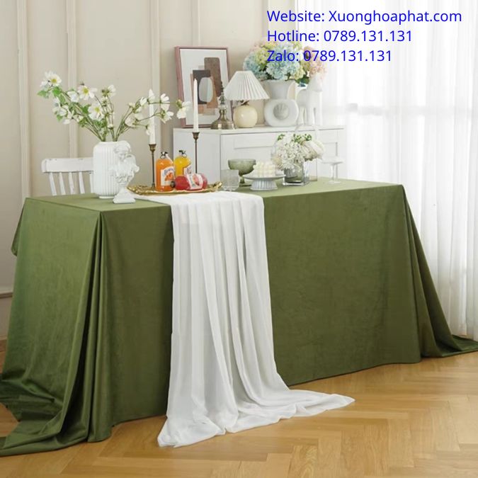 Top Mẫu Khăn Trải Bàn Đẹp 2026: Lên Form Sang, Dễ Phối, Ít Lỗi Mốt 3 Khăn Tông Xanh Sage