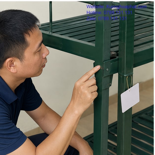 An Toàn Khi Dùng Giường Tầng Quân Đội Cần Lưu Ý Gì? 4 Kiểm tra điểm nối giường tầng quân đội khi phát hiện bất thường