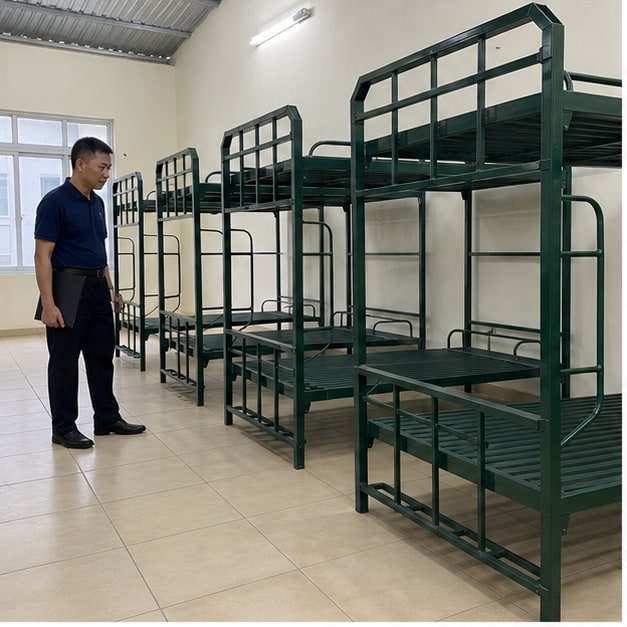 an toàn khi dùng giường tầng quân đội