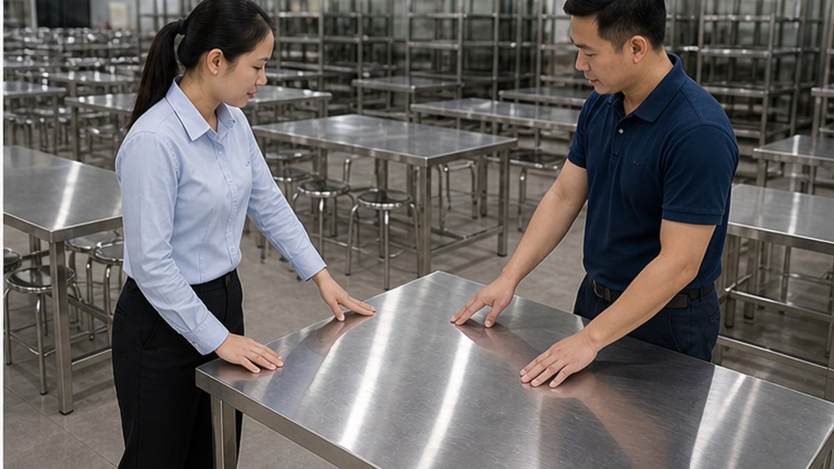 Bàn Ăn Inox Chữ Nhật: Chọn Kích Thước Hợp Gia Đình Và Quán 5 Tư vấn chọn bàn ăn inox chữ nhật theo diện tích sử dụng