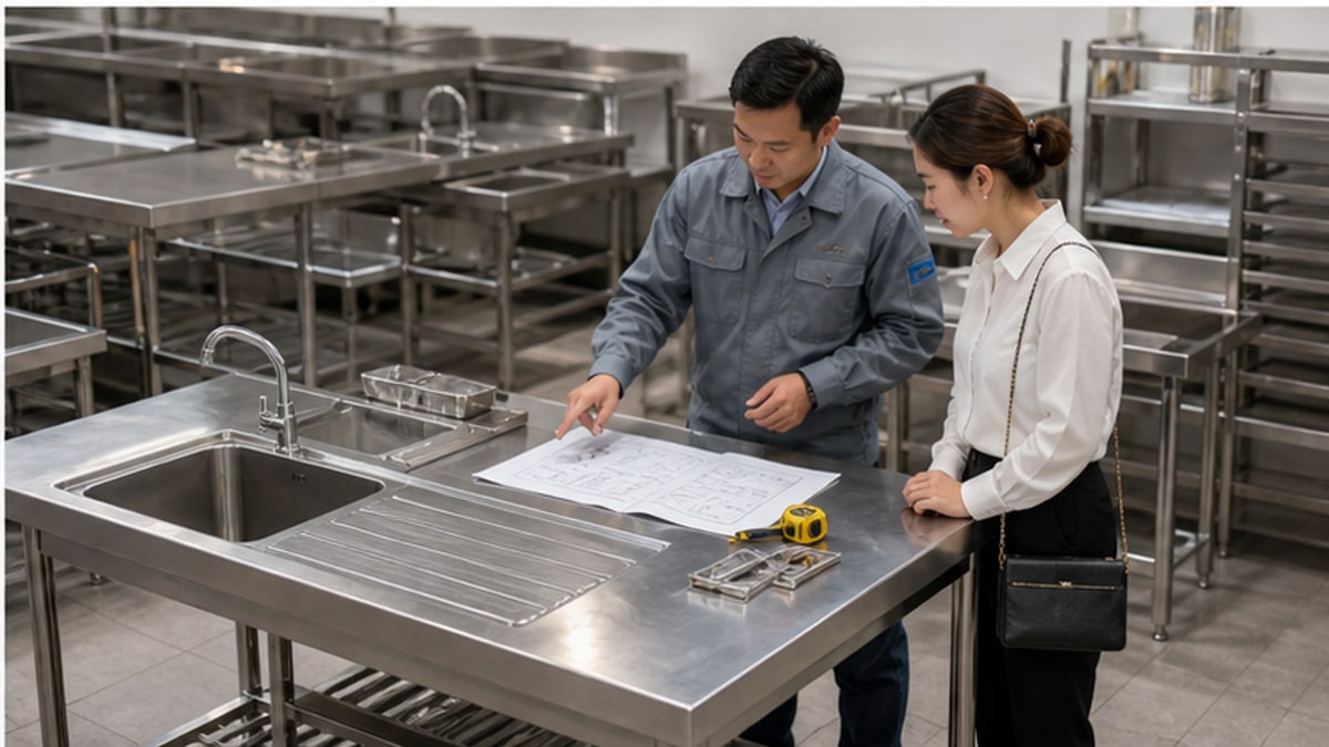 Tư vấn chọn bàn bếp chậu rửa inox theo mặt bằng