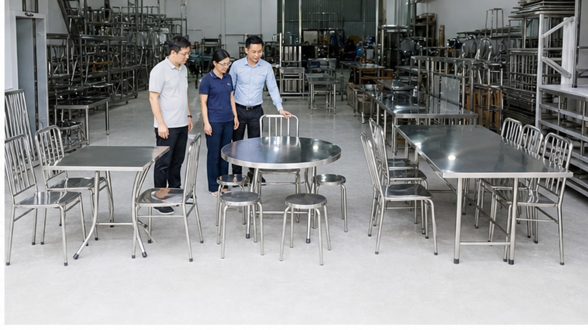 các mẫu bàn ghế inox cho quán và gia đình
