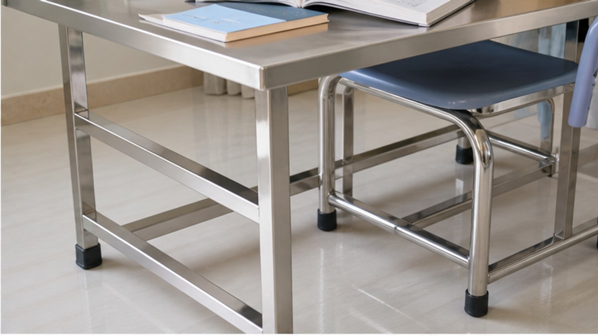 Mẫu chân bàn inox cho bàn học sinh inox