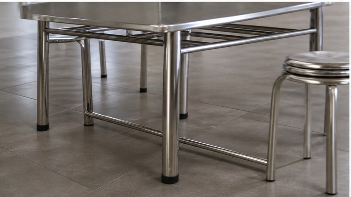 chân và khung bàn inox chắc gọn dễ vệ sinh