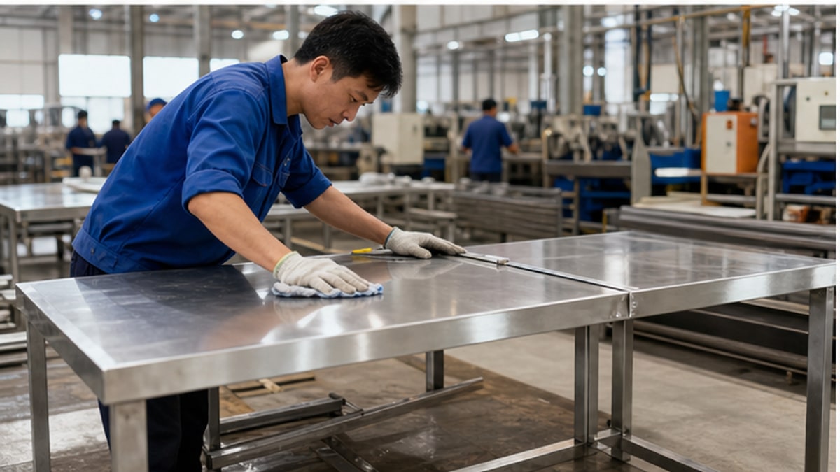kiểm tra mặt bàn inox 304 trước khi chọn mua