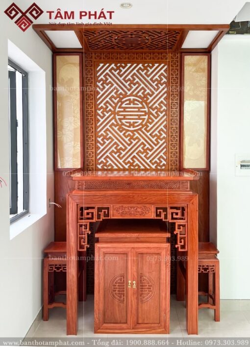 Chi Tiết Thiết Kế Bàn Thờ Phật Treo Tường Tâm Phát