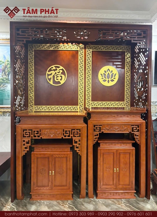 Chi Tiết Thiết Kế Bàn Thờ Phật Treo Tường Tâm Phát