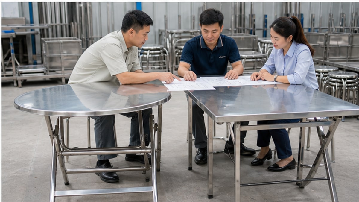 Tư vấn chọn bàn xếp inox cũ hoặc bàn mới