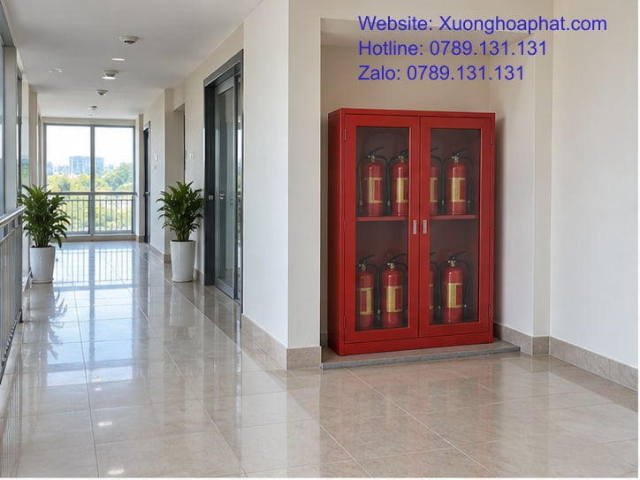 Bố Trí Tủ PCCC Đúng Chuẩn Khi Thay Đổi Nội Thất Cơ Sở 2 Bố trí tủ PCCC trong hốc tường nhìn rõ từ lối tiếp cận