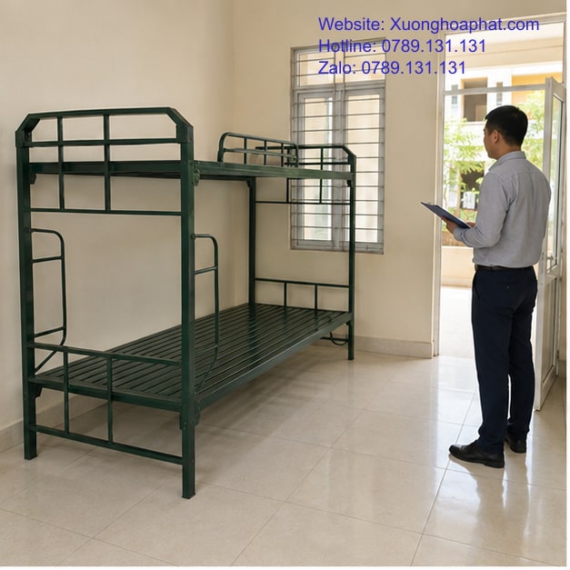 Kiểm tra vị trí khi chọn mua giường sắt quân đội