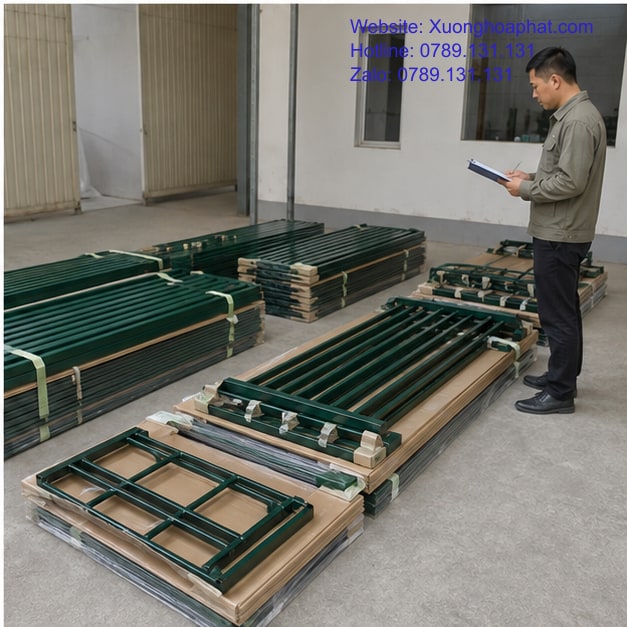 Kiểm tra đóng gói giường sắt quân đội khi tiếp nhận