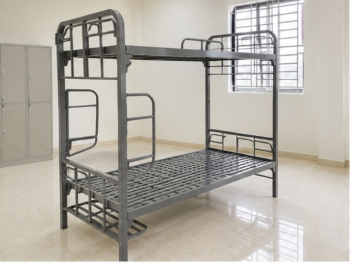 chất liệu giường sắt quân đội