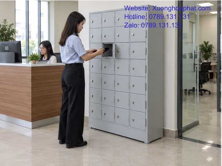Chọn Tủ Đựng Điện Thoại: Thử Mẫu Trước Khi Duyệt Mua 4 Vị trí đặt tủ đựng điện thoại cạnh bàn tiếp nhận.
