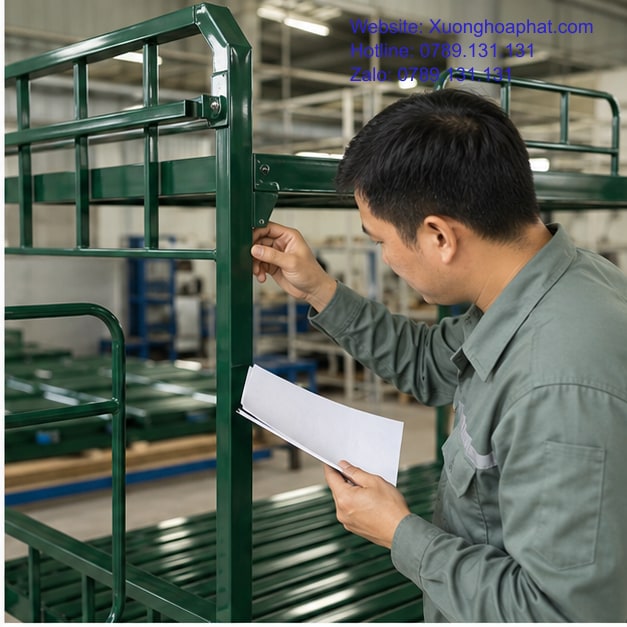 Kiểm tra mẫu giường sắt quân đội theo dự án