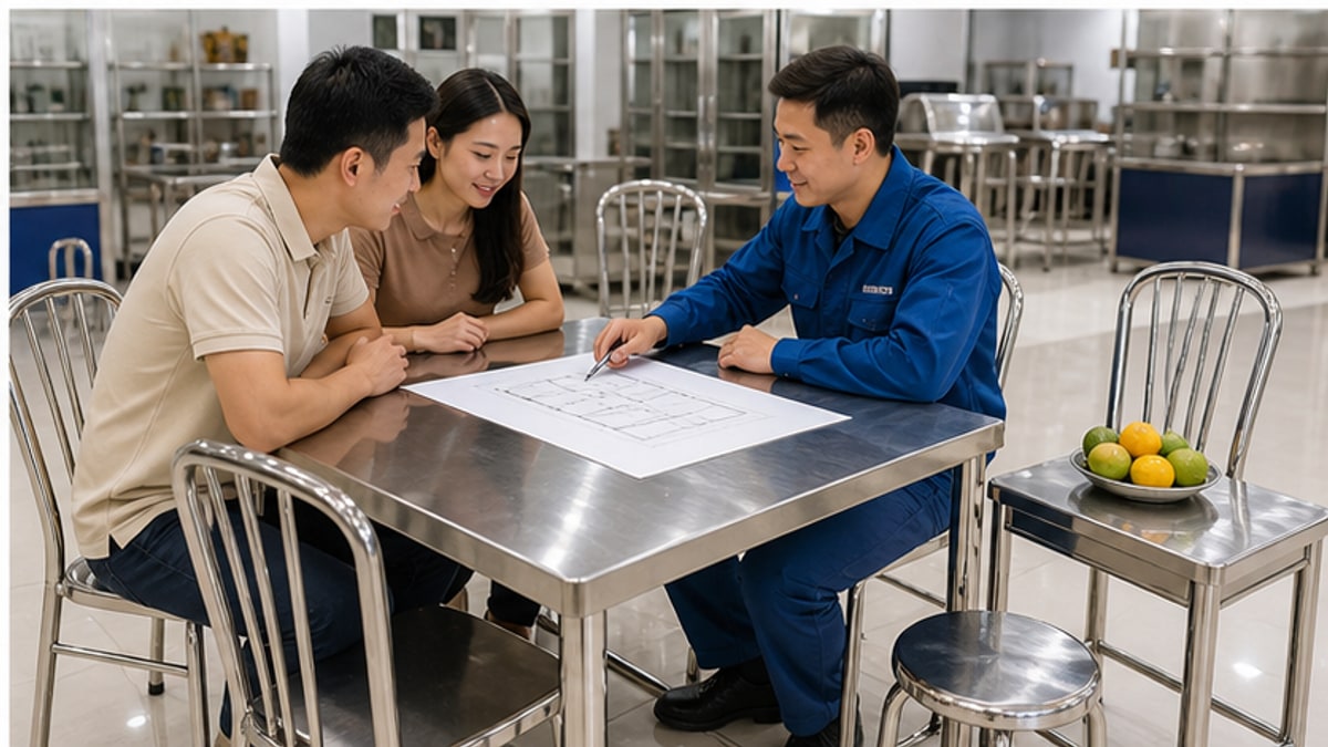 Tư vấn mua bàn ghế inox theo không gian sử dụng