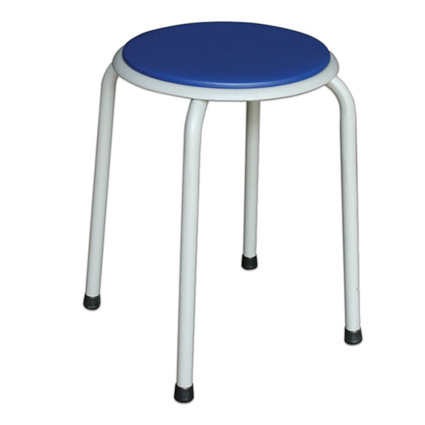 Ghế đôn GD04 khung trắng mặt xanh