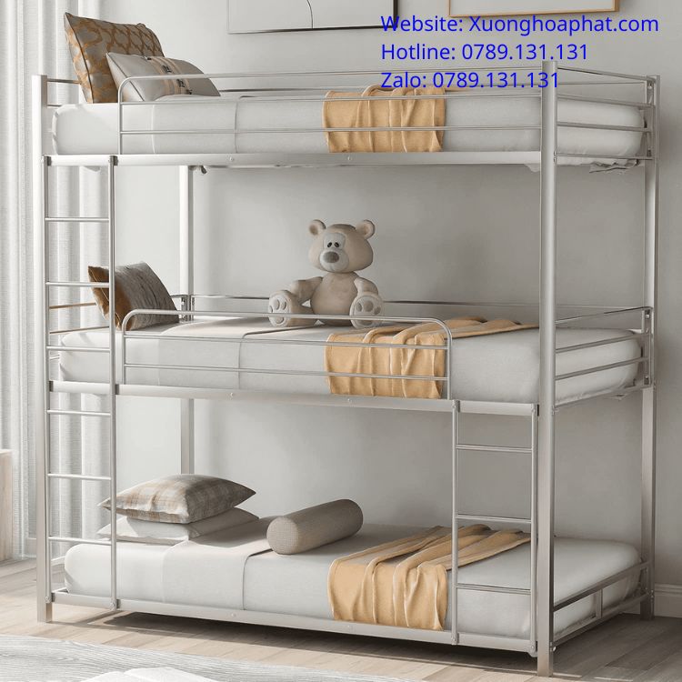 giá giường sắt 1m6 3 tầng