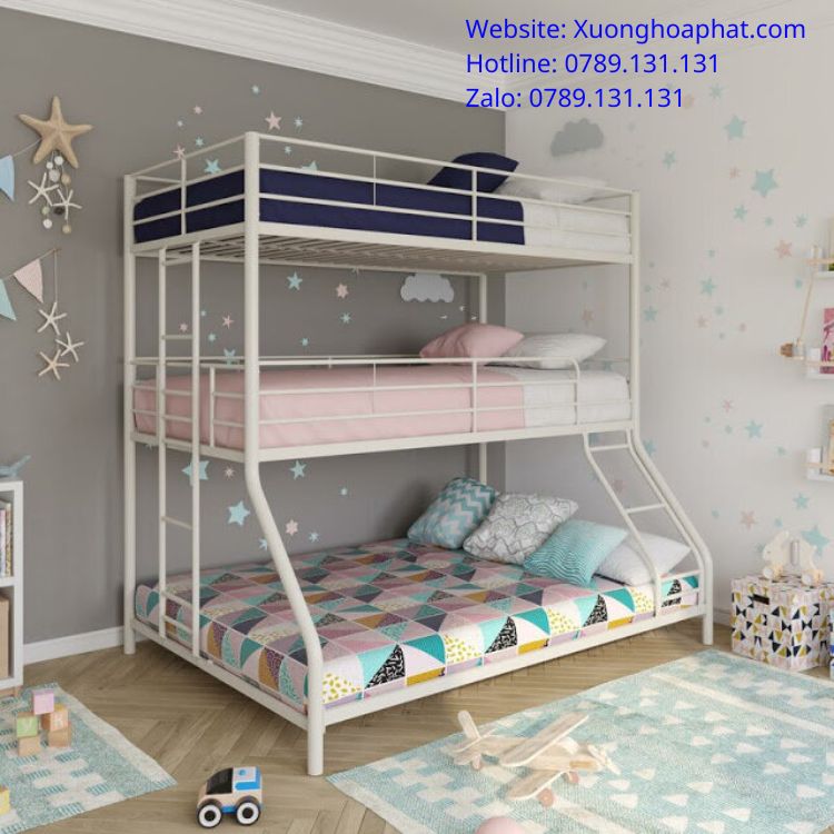 giá giường sắt 1m6 3 tầng