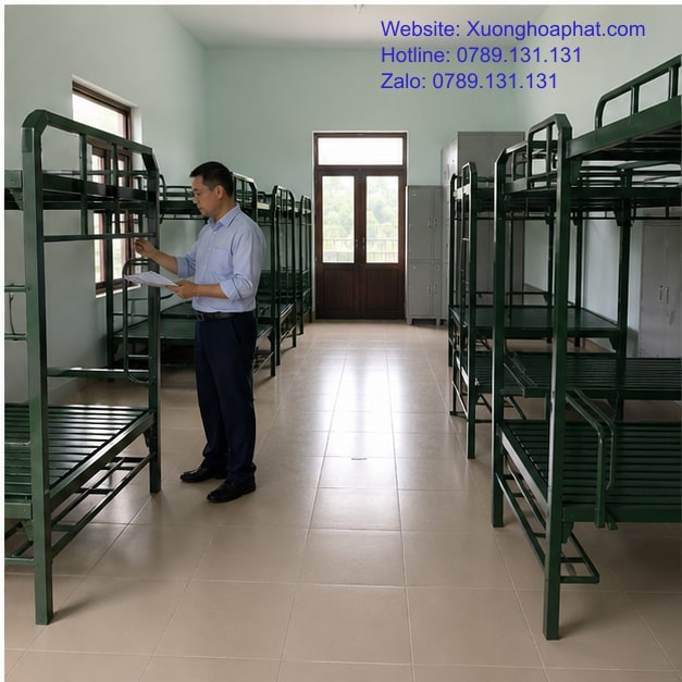 Giá Giường Tầng Quân Đội Tại Xưởng Phụ Thuộc Yếu Tố Nào? 5 Kiểm phòng mẫu trước khi duyệt giá giường tầng quân đội tại xưởng