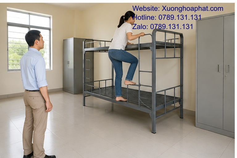 Cách Kiểm Tra Giường Bộ Đội Trước Khi Nghiệm Thu 4 Chạy thử thao tác sử dụng giường bộ đội tại phòng mẫu