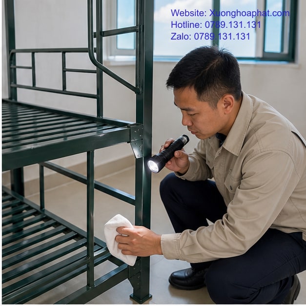 Cách Chọn Giường Bộ Đội Hải Quân Cho Khu Vực Ven Biển 3 Kiểm tra bề mặt và mối nối giường bộ đội hải quân