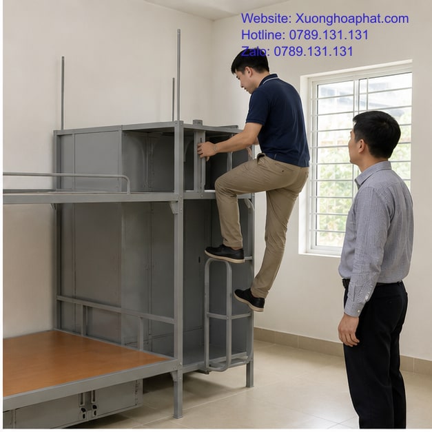 Diễn tập lối lên giường tầng công an