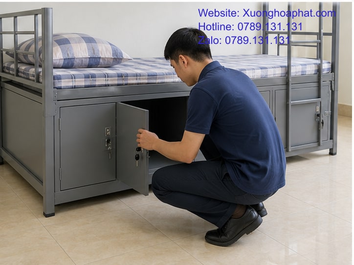 Giường Sắt 2 Tầng Có Tủ Khóa Có Tiện Không? 4 Kiểm tra khoang tủ của giường sắt 2 tầng có tủ khóa