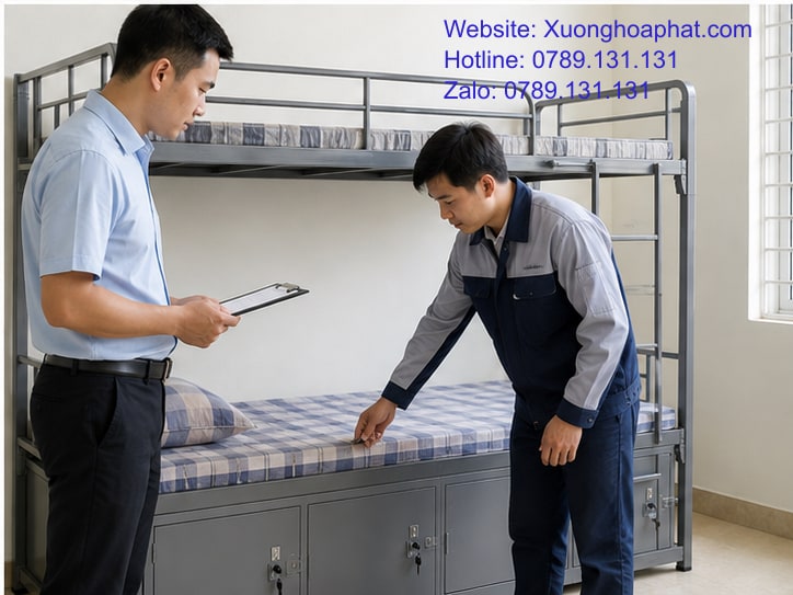 Giường Sắt 2 Tầng Có Tủ Khóa Có Tiện Không? 5 Nghiệm thu giường sắt 2 tầng có tủ khóa theo mã vị trí