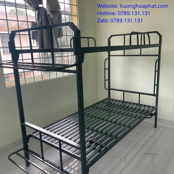 giường sắt 2 tầng quân đội