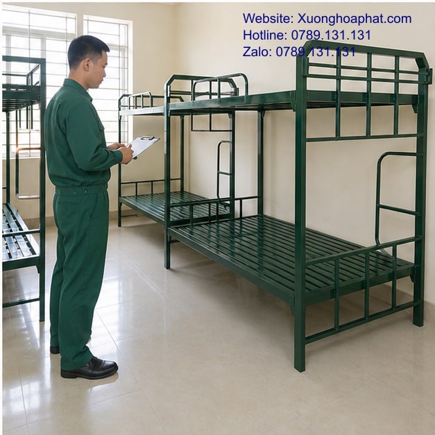 Cách Chọn Giường Sắt Quân Đội Phù Hợp Nhu Cầu 5 Nghiệm thu giường sắt quân đội tại khu lưu trú