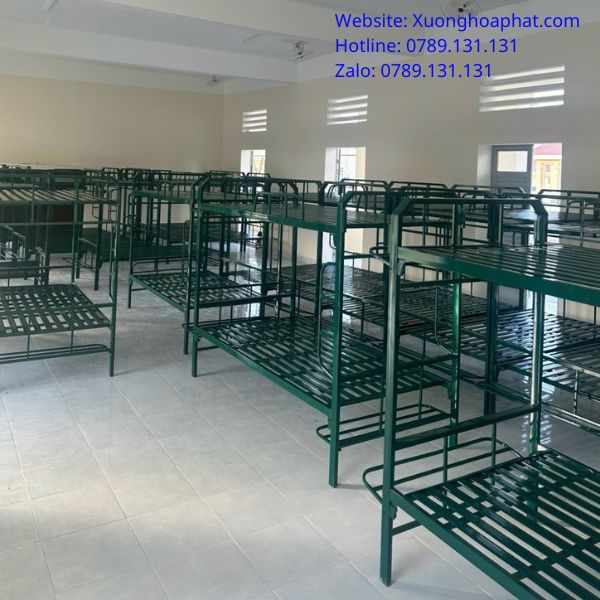 giường sắt 2 tầng quân đội