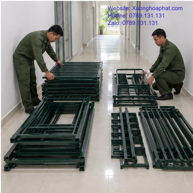 Giường Sắt Quân Đội Bền Không? Cách Kiểm Tra 5 Tiếp nhận và điều chuyển bộ phận giường sắt quân đội