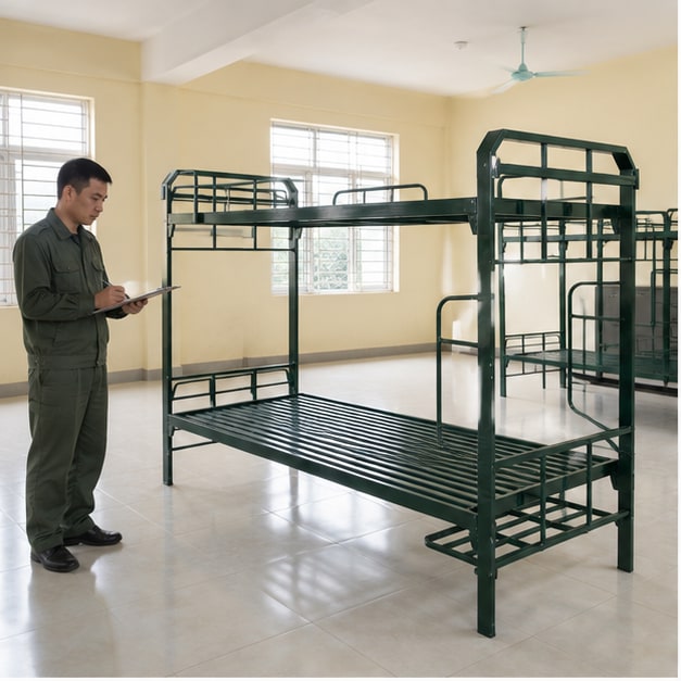 giường sắt quân đội bền
