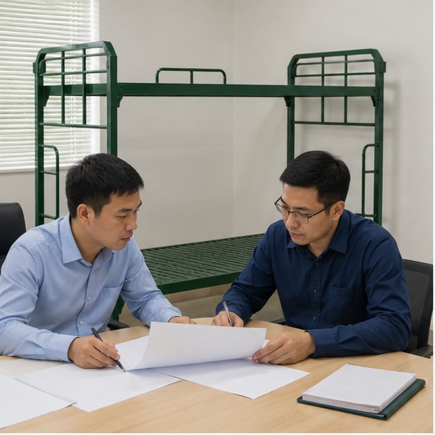 giường sắt quân đội đạt chuẩn quốc phòng