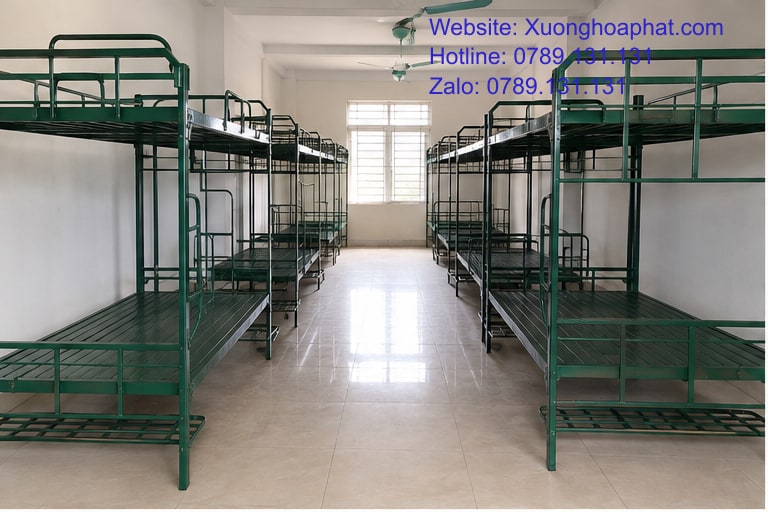 Giường Sắt Quân Đội Giá Sỉ Phụ Thuộc Yếu Tố Nào? 2 Bố trí giường sắt quân đội giá sỉ trong phòng tập thể