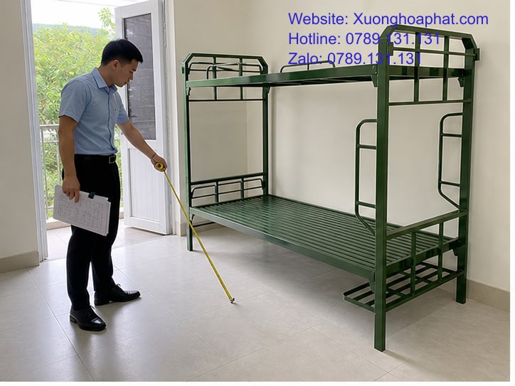 Giường Sắt Quân Đội Sản Xuất Theo Yêu Cầu Cần Chuẩn Bị Gì? 2 Khảo sát vị trí giường sắt quân đội sản xuất theo yêu cầu