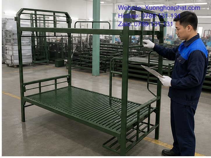 Giường Sắt Quân Đội Sản Xuất Theo Yêu Cầu Cần Chuẩn Bị Gì? 3 Kiểm tra mẫu giường sắt quân đội theo yêu cầu