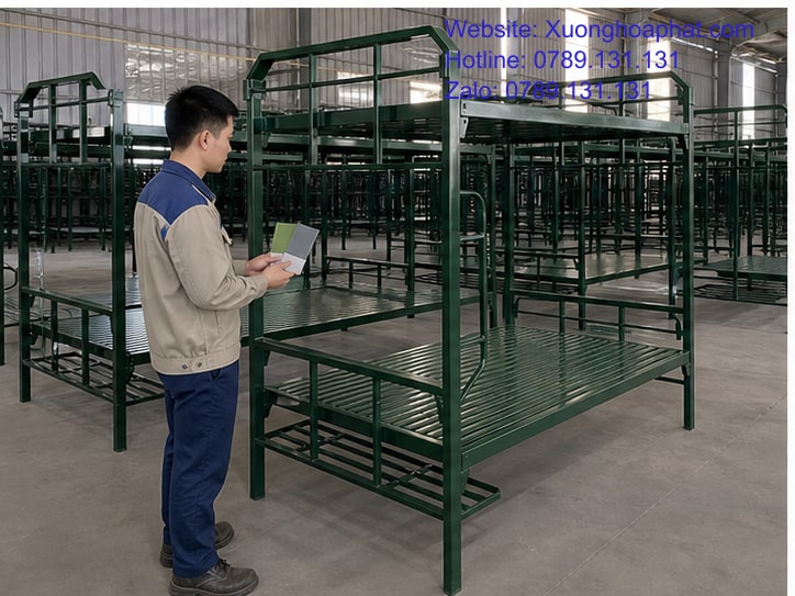 Giường Sắt Quân Đội Sản Xuất Theo Yêu Cầu Cần Chuẩn Bị Gì? 4 Đối chiếu lô giường sắt quân đội sản xuất theo yêu cầu