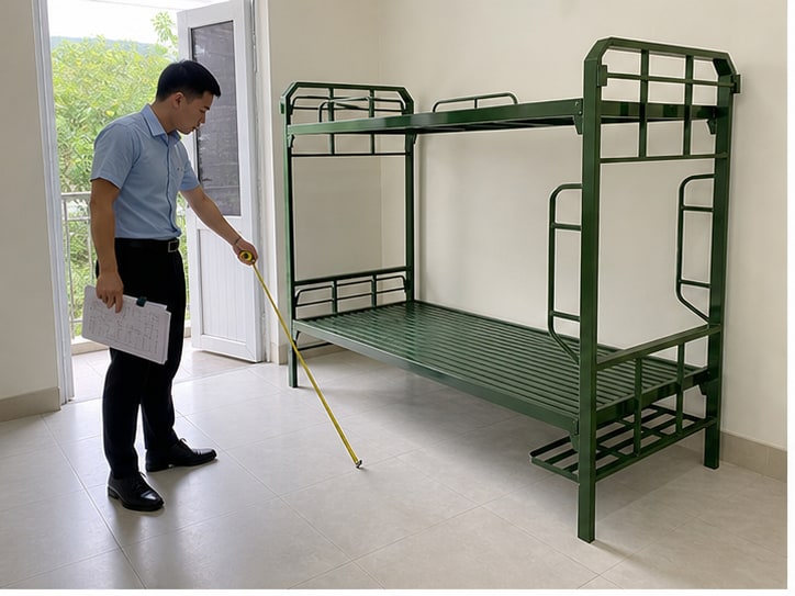 giường sắt quân đội sản xuất theo yêu cầu