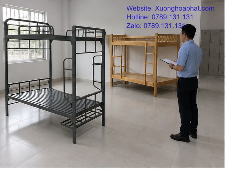 Giường Sắt Quân Đội Và Giường Gỗ: Nên Chọn Loại Nào? 2 So sánh giường sắt quân đội và giường gỗ trong phòng mẫu