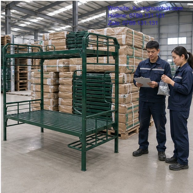 Giường Sắt Quân Đội Xuất Khẩu Cần Đáp Ứng Những Gì? 5 Nghiệm thu giường sắt quân đội xuất khẩu theo lô