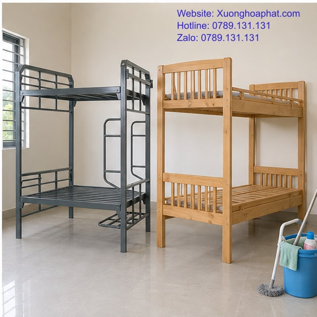 Giường Sắt Sơn Tĩnh Điện Quân Đội: Cách Kiểm Tra 5 So sánh giường sắt quân đội và giường gỗ trong phòng tập thể