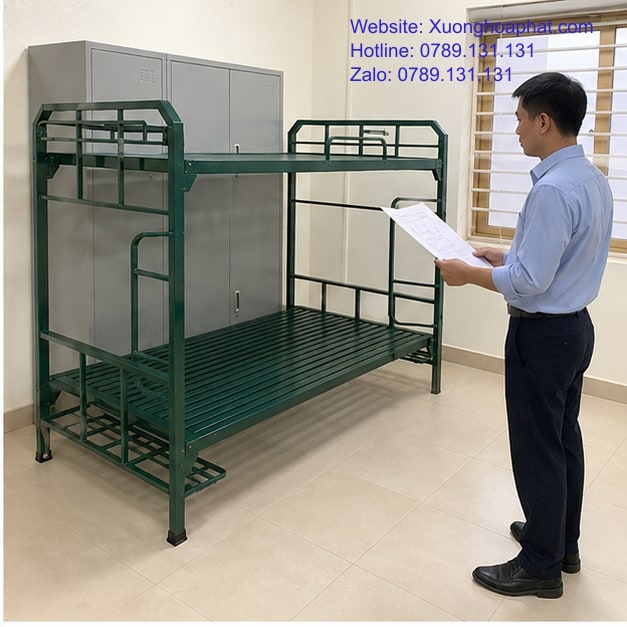 Giường Sắt Trường Quân Sự: Cách Quản Lý Phù Hợp 3 Đối chiếu lắp đặt giường sắt quân đội theo sơ đồ