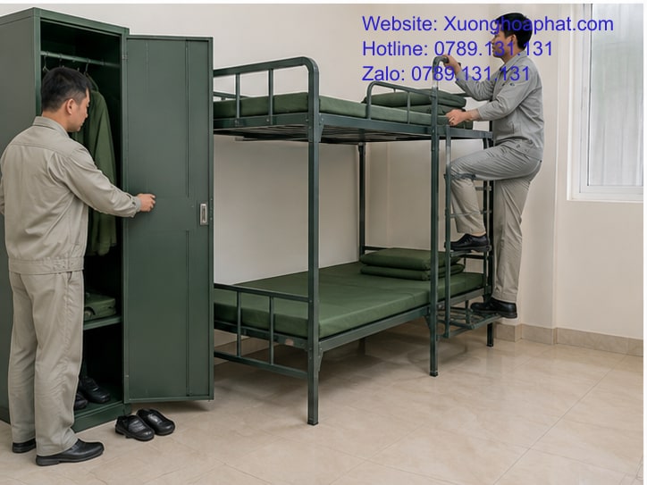 Giường Tầng Bộ Đội Biên Phòng Phù Hợp Với Không Gian Nào? 4 Thử vận hành phòng mẫu với giường tầng bộ đội biên phòng