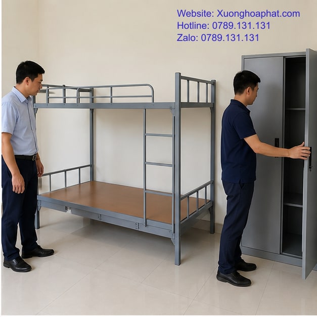 Kiểm tra lối đi cạnh giường tầng công an