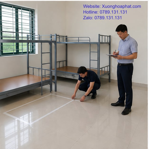 Thử phòng mẫu giường tầng công an