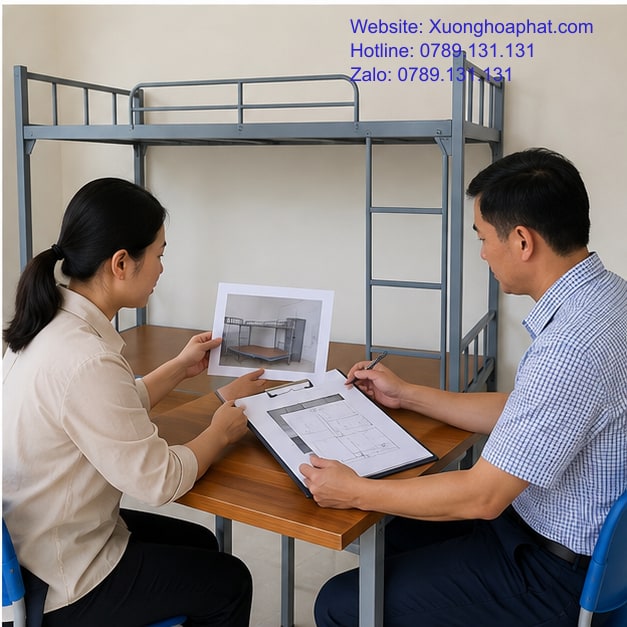 Phiếu nghiệm thu giường tầng công an theo vị trí