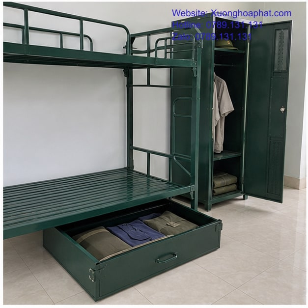 Giường Tầng Công Nhân Kiểu Quân Đội Có Phù Hợp Không? 4 Giường tầng công nhân kiểu quân đội có ngăn kéo