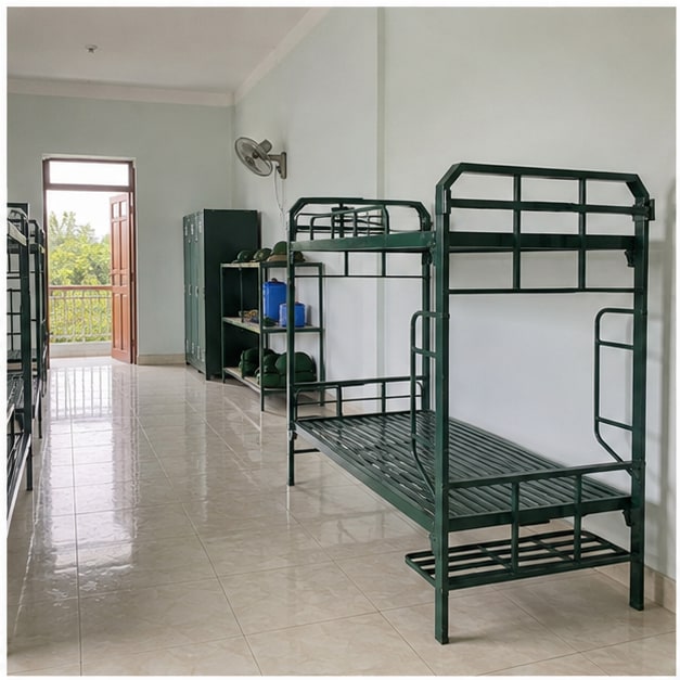 giường tầng công nhân kiểu quân đội